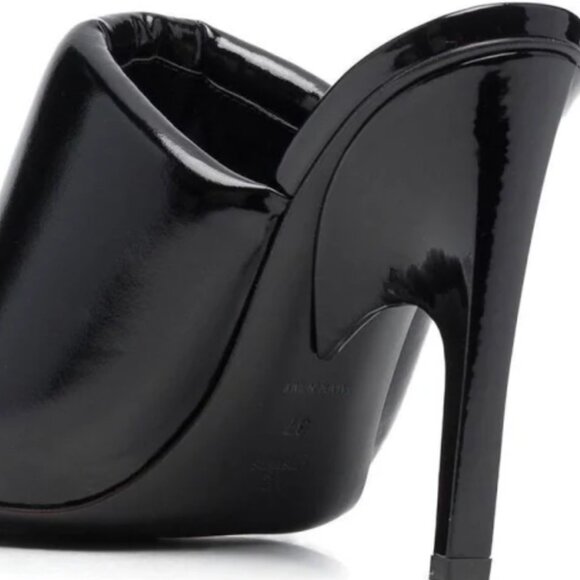 The Attico Rem heel open toe leather mules - Black - 38 - Picture 8 of 8